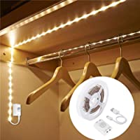 Los mejores  - LUXJET® Recargable 30LED 1M tira luz cuerda-Luz Armario Luz LED Nocturna con Sensor de Movimiento para Pasillo Baño…